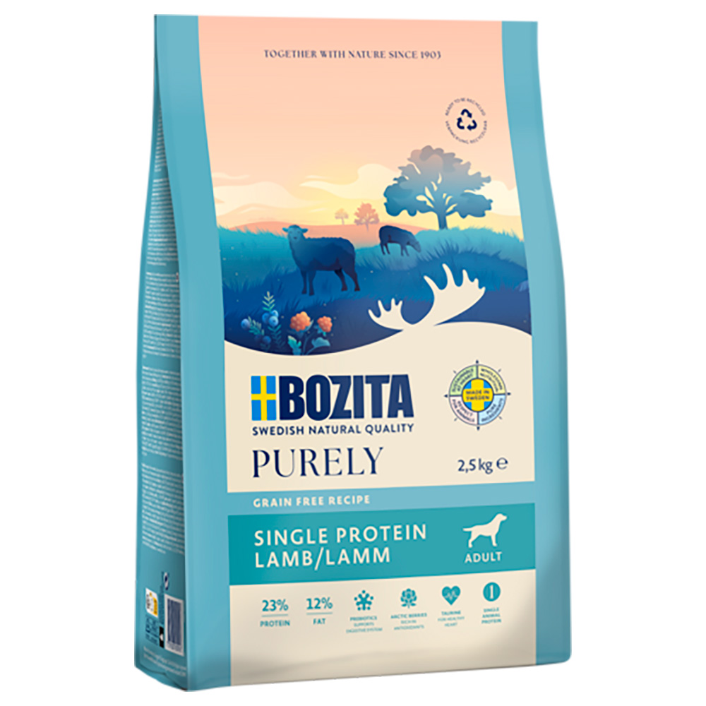 2 x 2,5 kg Bozita Dog Purely Grain Free zum Sonderpreis! - Adult Lamm von Purely