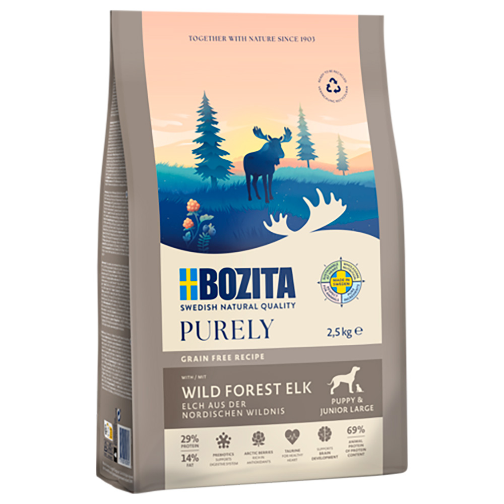 2 x 2,5 kg Bozita Dog Purely Grain Free zum Sonderpreis! - Elch Puppy & Junior Large von Purely