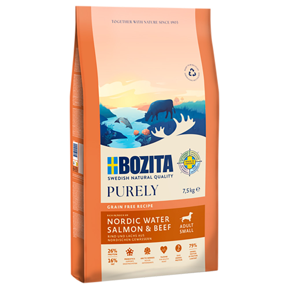 Bozita Dog Purely Adult Small Grain Free Lachs & Rind - 7,5 kg von Purely