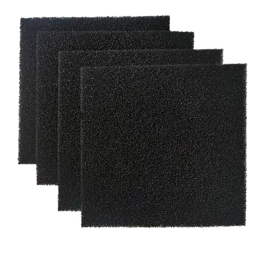 PurifyLogix Aktivkohle-Filter-Schaumschwämme, Aquarium-Bio-Schwamm-Filter-Pad, zuschneidbarer Schaumstoff für Aquarien, Teichkanister, Filter (22,9 x 22,9 cm) (4 cs) (40 PPI) von PurifyLogix