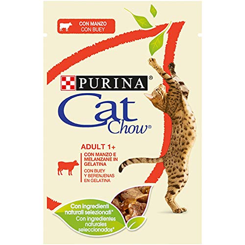 Cat Chow Purina Purina Katzenfutter Erwachsene mit Ochse, 24 x 85 g, 1 Packung von Purina Cat Chow