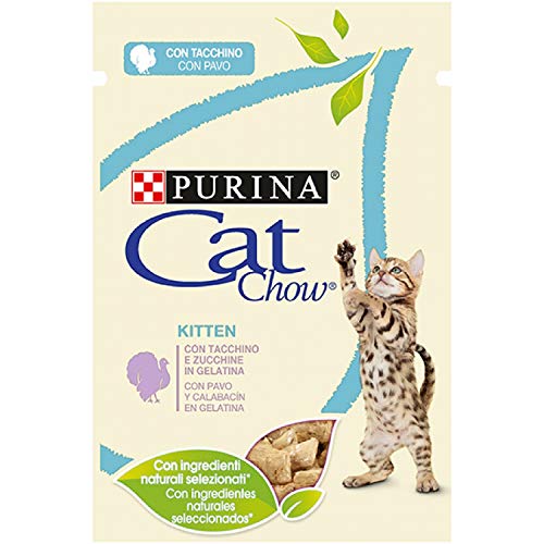 Cat Chow Purina Purina Katzenfutter für Junior-Katzen, Kätzchen mit Truthahn, 24 x 85 g, 1 Packung von Purina Cat Chow