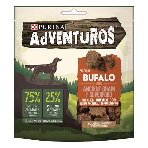 Purina Adventuros Ancient Grain und Superfood Snack für Hunde, reich an Büffel mit Ancient Grain und Superfood, 6 Packungen à 120 g von Purina Cat Chow