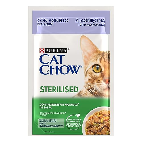 Purina Cat Chow Nassfutter für Erwachsene, sterilisiert, mit Lamm, 85 g von Purina Cat Chow