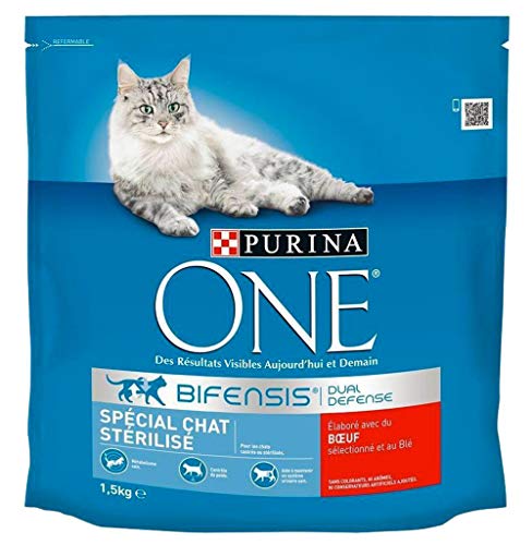 Futterkroketten für Katzen von Purina One, speziell für ausgewachsene Katzen, sterilisiert, Größe und Geschmack wählbar. von PURINA ONE