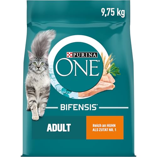 PURINA ONE BIFENSIS Adult Katzenfutter trocken, reich an Huhn, 1er Pack (1 x 9,75kg) von PURINA ONE