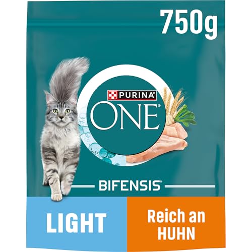 PURINA ONE BIFENSIS Light Katzenfutter trocken, reich an Huhn, 6er Pack (6 x 750g) von PURINA ONE