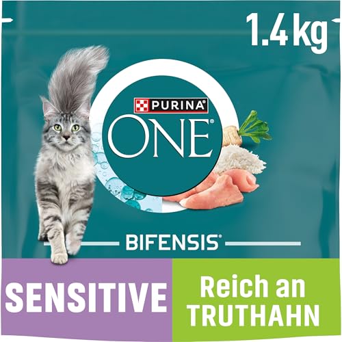 PURINA ONE BIFENSIS Senior 7+ Katzenfutter trocken, reich an Huhn, 6er Pack (6 x 1,4kg) von PURINA ONE