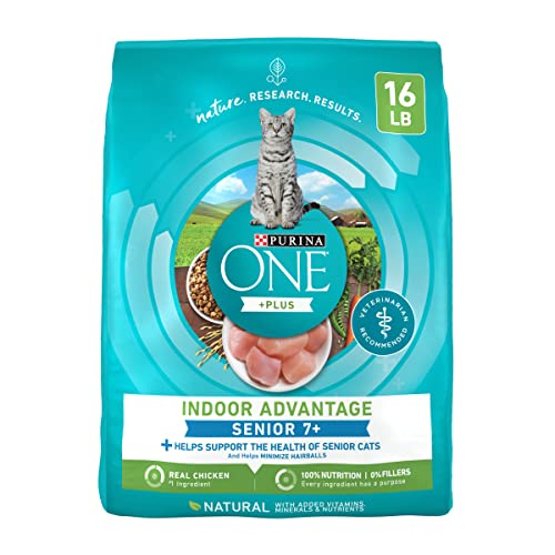 Purina ONE High Protein, Natural Senior Dry Cat Food, Indoor Advantage Senior+ - 16 lb. Bag von PURINA ONE