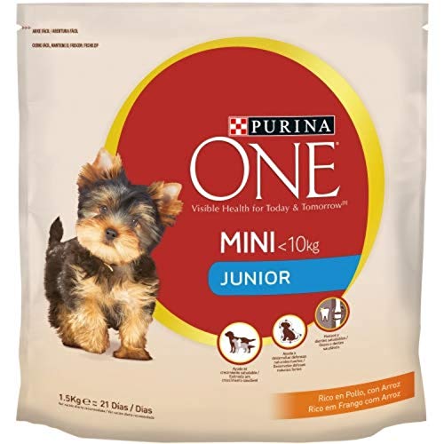 Purina ONE Mini <10 kg Hundefutter für kleine Hunde, Welpen, Junior, Baby mit Huhn und Reis, 6 Beutel à 1,5 kg von PURINA ONE