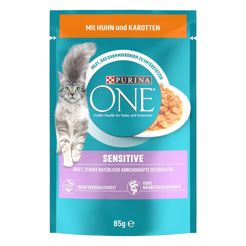 20 + 6 gratis! 26 x 85 g PURINA ONE - Sensitive: Huhn & Karotten von Purina One