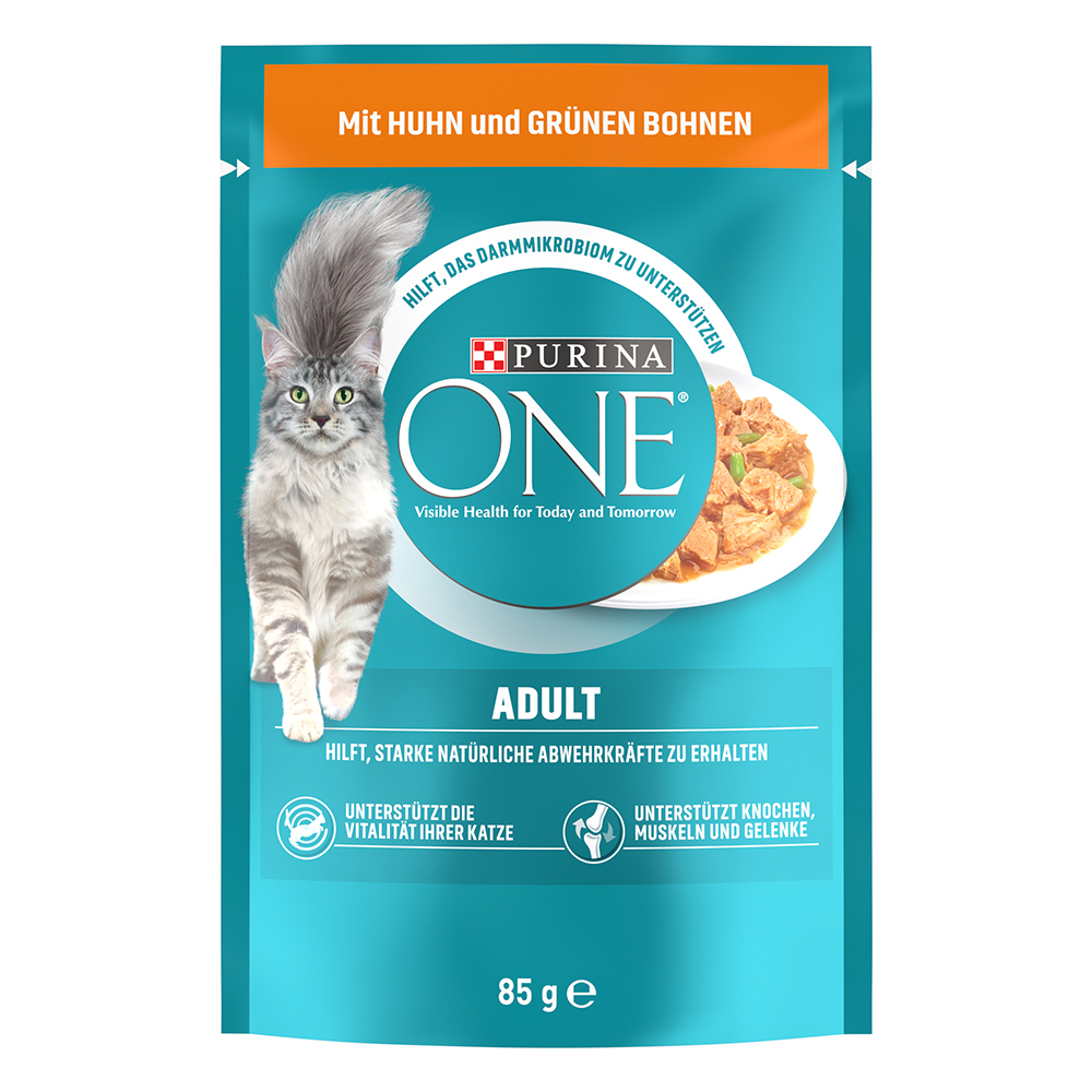 20 + 6 gratis! 26 x 85 g Purina ONE - Adult: Huhn/grüne Bohnen von Purina One