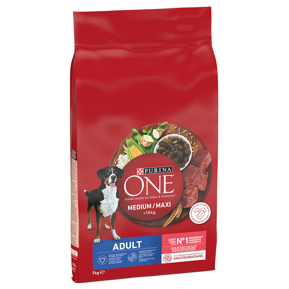 7 kg / 9 kg / 12 kg PURINA ONE zum Sonderpreis! - 7 kg Medium/Maxi Adult Rind & Reis von Purina One