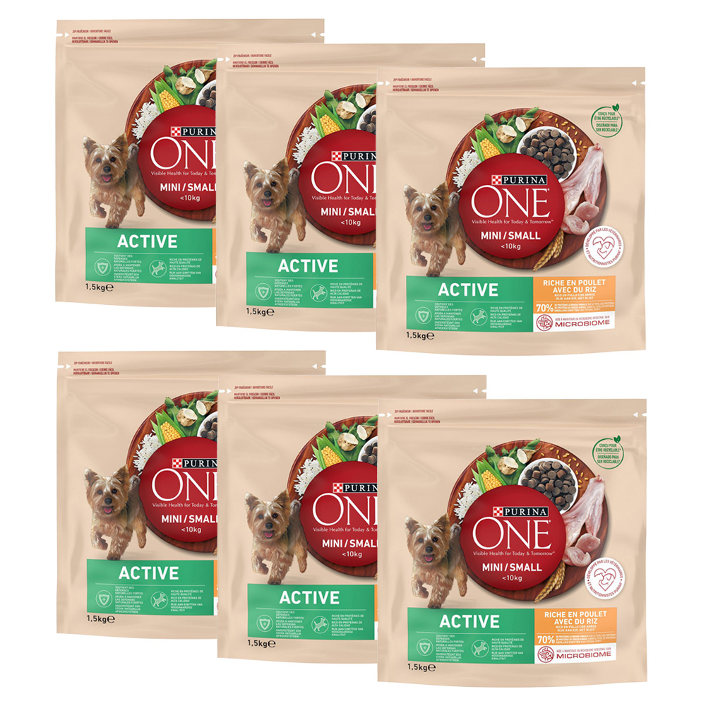 7 kg / 9 kg / 12 kg PURINA ONE zum Sonderpreis! - 9 kg Mini Active Huhn & Reis (6 x 1,5 kg) von Purina One