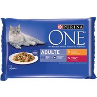 PURINA ONE 4 x 85 g - Adult Huhn und Rind von Purina One