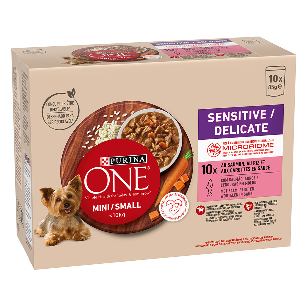 PURINA ONE Mini Sensitive-Delicate Lachs - 10 x 85 g von Purina One