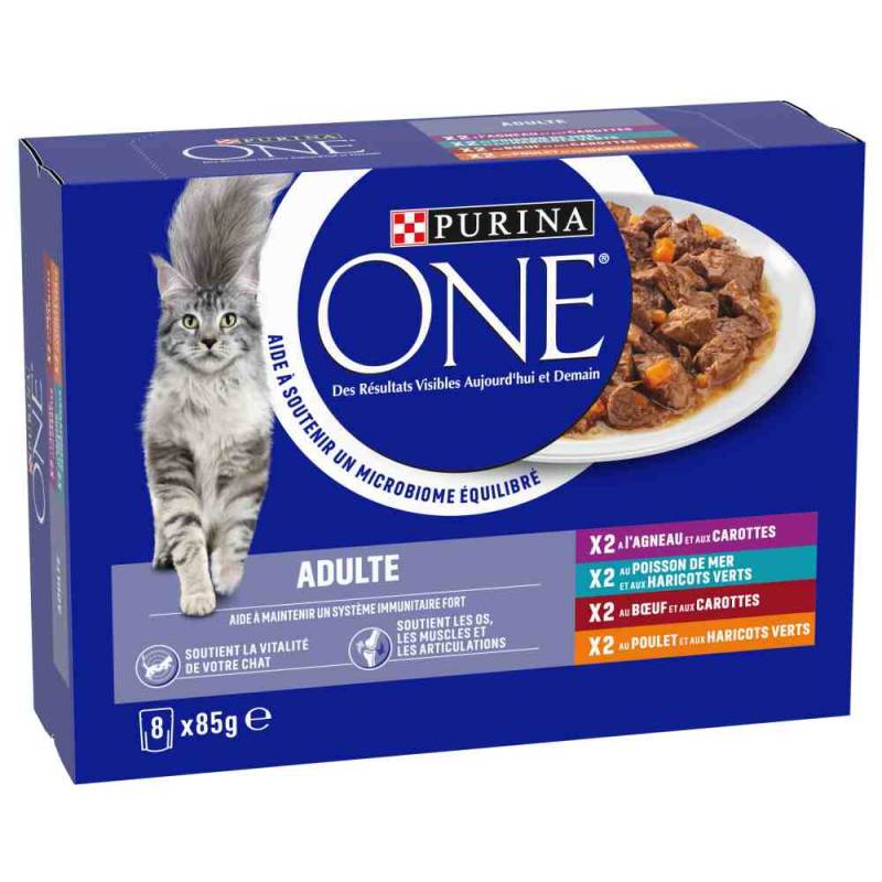 Purina ONE ADULT 8 x 85 g - Mix (4 Sorten) von Purina One