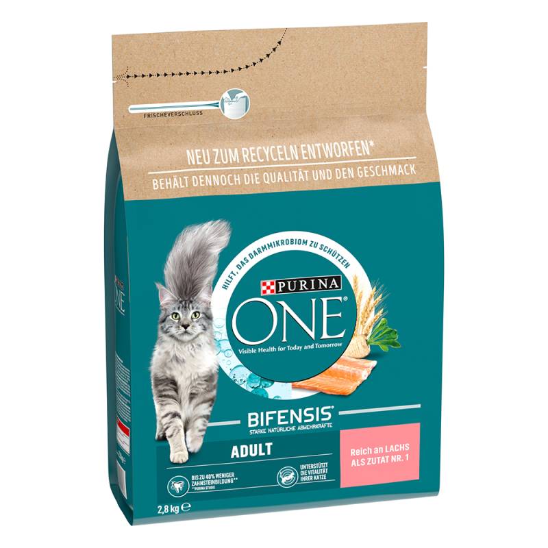 PURINA ONE Adult mit Lachs & Vollkorngetreide - Sparpaket: 2 x 2,8 kg von Purina One