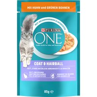 PURINA ONE Coat & Hairball mit Huhn & grünen Bohnen - 26 x 85 g von Purina One