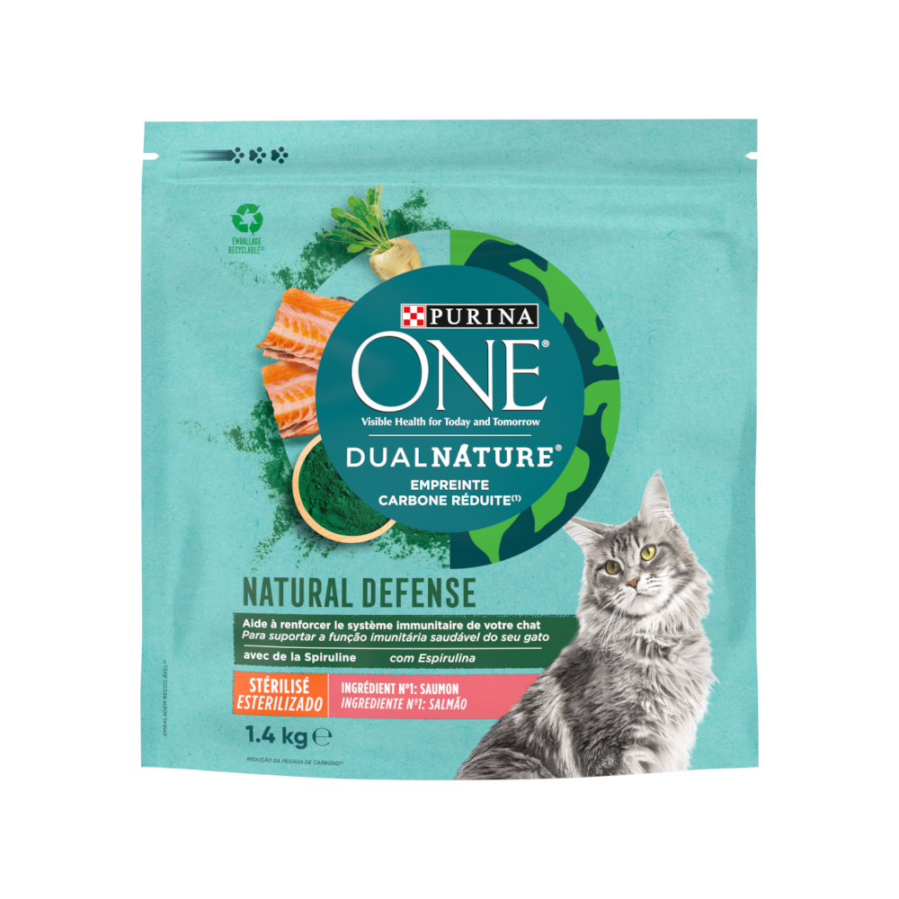 PURINA ONE Dual Nature Sterilized Lachs mit Spirulina - Sparpaket: 3 x 1,4 kg von Purina One