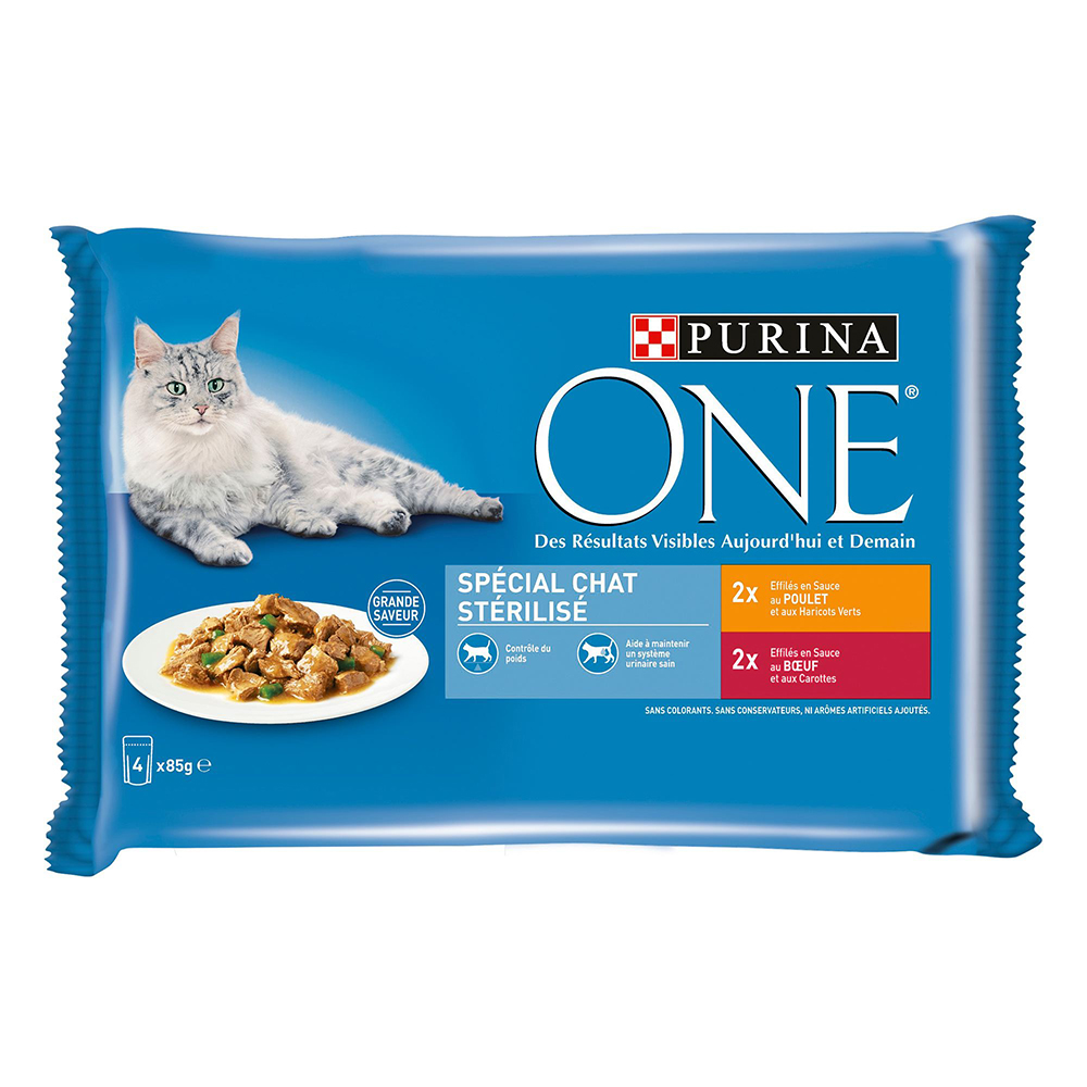 PURINA ONE Junior 4 x 85 g - Sterilcat Huhn und Rind von Purina One