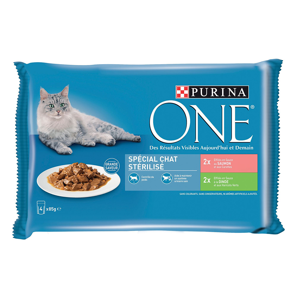 PURINA ONE Junior 4 x 85 g -  Sterilcat Lachs und Truthahn von Purina One