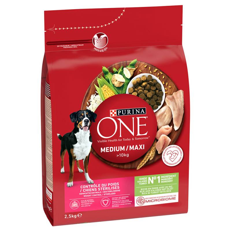 PURINA ONE Medium/Maxi Weight Control Sterilised Truthahn - 2,5 kg von Purina One