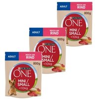 Purina ONE Mini Adult Reich an Rind 3x800 g von Purina One