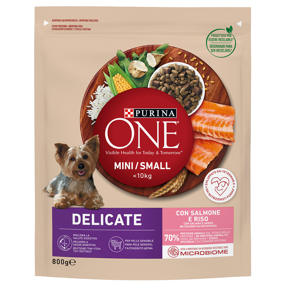 PURINA ONE Mini Delicate Lachs & Reis - 800 g von Purina One