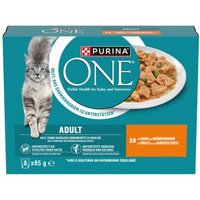 Purina ONE  Nassfutter Katze Adult zarte Stückchen in Sauce 8x85 g von Purina One