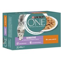 Purina ONE SENSITIVE Nassfutter Katze Adult zarte Stückchen in Sauce 8x85 g von Purina One