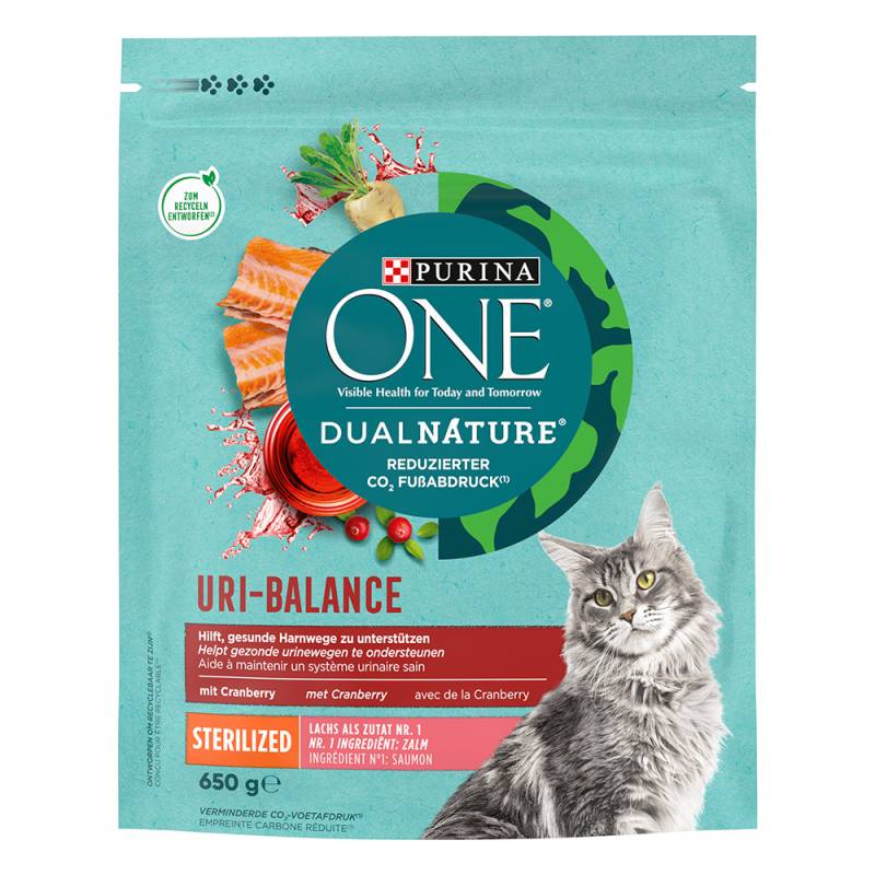 PURINA ONE Dual Nature Sterilized mit Lachs & Preiselbeeren - 650 g von Purina One