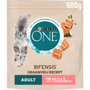 Purina One Getreidefrei Adult mit Lachs Katzenfutter 3 x 600 g von Purina One