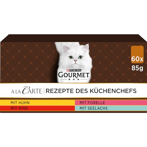 Gourmet A la Carte Katzenfutter nass, Sorten-Mix, 60er Pack (60 x 85g) von Gourmet