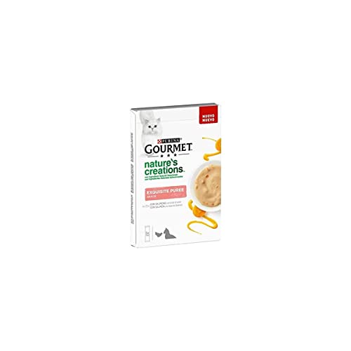 Purina Gourmet Nature's Creations Puree, Snack, Katzensnack, mit Lachs und Karotte, 5 x 10 g Beutel von Purina Tidy Cats