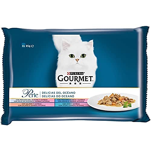 Purina Gourmet Perle Meeresleckereien Nassfutter Katzenfutter Sortiment Fisch 4 Beutel à 85g von Purina Tidy Cats