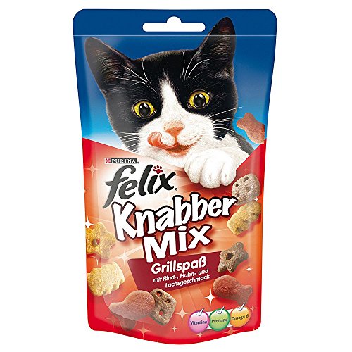 8x60g Felix Snack KnabberMix Strandspaß Katzensnack von Felix