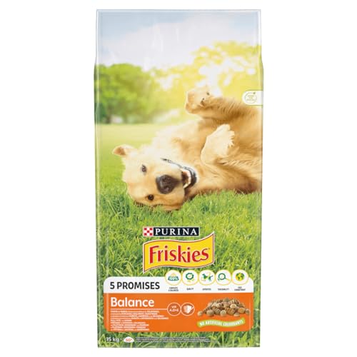 Hundegeschirrfutter Huhn und Rindfleisch mit Gemüse PURINA FRISKIES DOG BALANCE ADULT 15kg von Purina