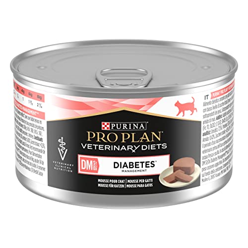 PRO PLAN VETERINARY DIETS Feline DM St/Ox Weight Management Mousse | 24 x 195 g | Diät-Alleinfuttermittel für ausgewachsene Katzen | Zur Unterstützung bei Durchfall von Purina