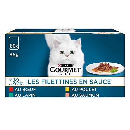 Gourmet Perle Erlesene Streifen Katzenfutter nass, Sorten-Mix, 60er Pack (60 x 85g) von Gourmet