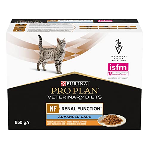 PURINA PRO PLAN Veterinary Diets NF Renal Function Advanced Care Huhn | 10x85g | Diätalleinfuttermittel für ausgewachsene Katzen im Frischebeutel | Zur Unterstützung der Nierenfunktion von Purina