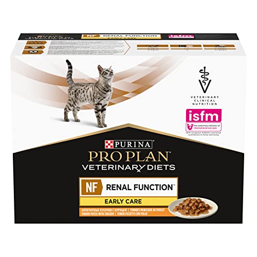 PURINA PRO PLAN Veterinary Diets NF Renal Function Early Care Huhn | 10x85g | Diätalleinfuttermittel für ausgewachsene Katzen im Frischebeutel | Zur Unterstützung der Nierenfunktion von Purina Pro Plan Veterinary Diets