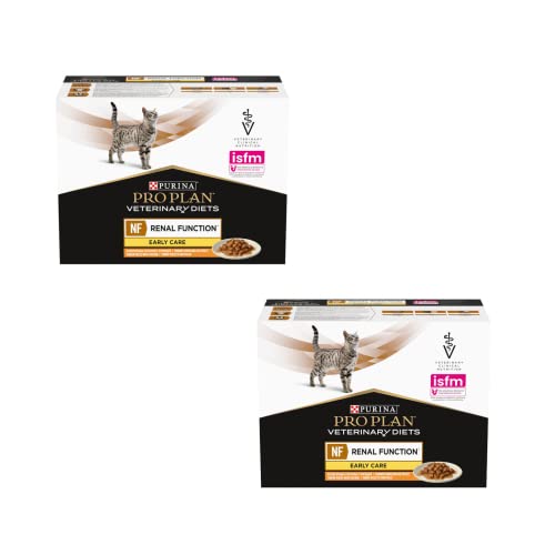 PURINA PRO PLAN Veterinary Diets NF Renal Function Early Care Huhn | Doppelpack | 2 x 10 x 85g | Diätalleinfuttermittel für Katzen im Frischebeutel | Zur Unterstützung der Nieren von Purina