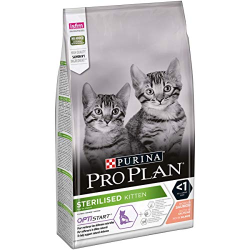 PURINA Pro PLAN Sterilised Kitten Trockenfutter Kätzchen, reich an Lachs, 6 Packungen à 1,5 kg von Purina