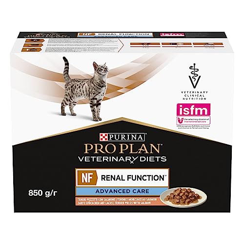 Purina Pro Plan Veterinary Diets NF Renal Function | 10 x 85 g | Nassfutter für Katzen | Spezielle Nährstoffmischung mit niedrigem Phosphorgehalt | Lachs von Purina