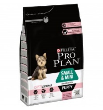 Pro Plan Puppy Small & Mini Sensitive Skin Optiderma Lachs 3 kg Flash von Purina