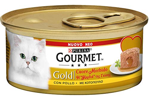 Gourmet Gold Weiches Herz Nassfutter für Katzen mit Huhn, 85 g von Purina