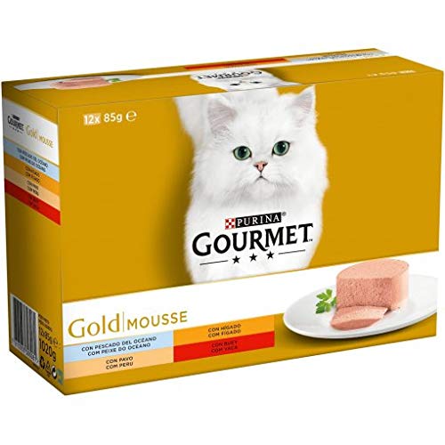 Purina Gourmet Gold Mousse Katzenfutter Sortiert Aromen 12 x 85 g von Gourmet