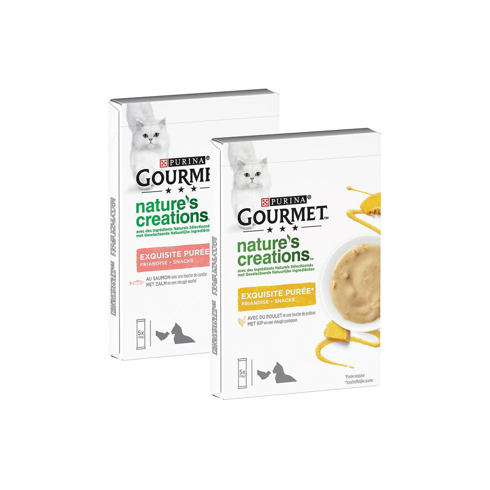 Purina Gourmet Nature's Creations Exquisites Püree - Lachs/Karotte - 10x10g von Purina