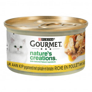 Purina Gourmet Nature&apos;s Creations mit Huhn, Spinat, Tomate Nassfutter für Katzen (24x85 g) 24 x 85 g von Gourmet